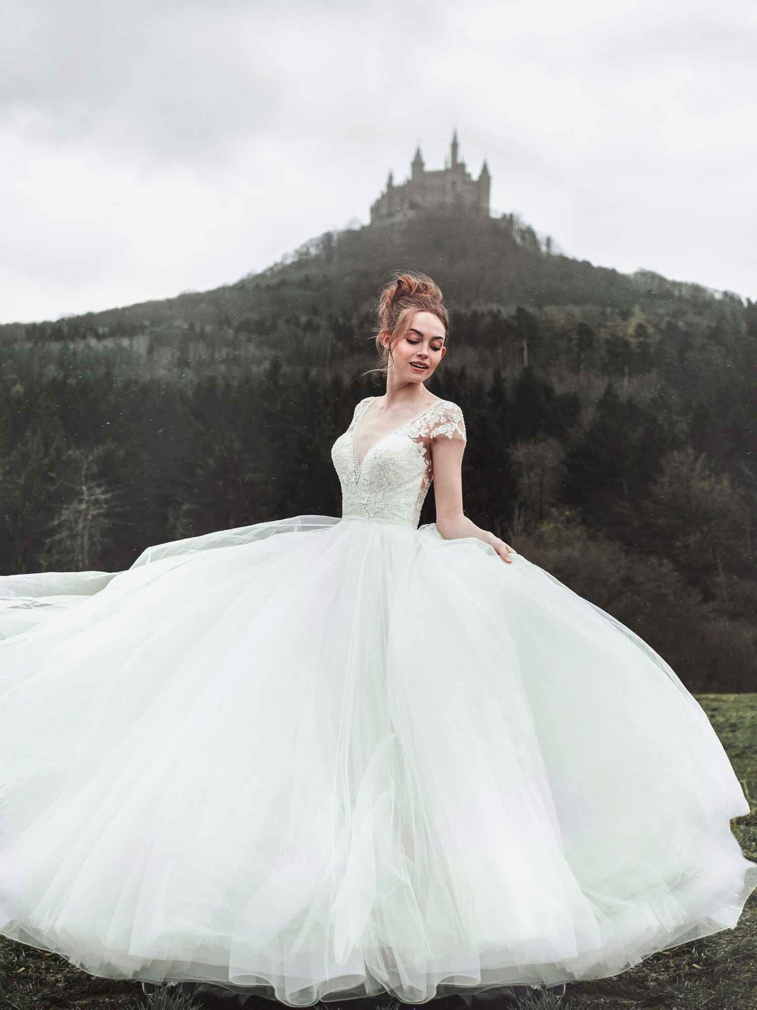 Model Wearing a bridal collection gown