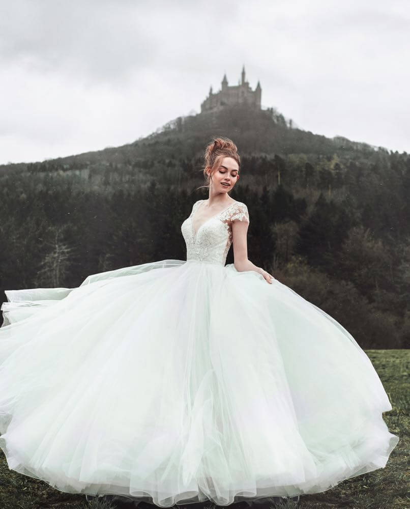 Model Wearing a bridal collection gown