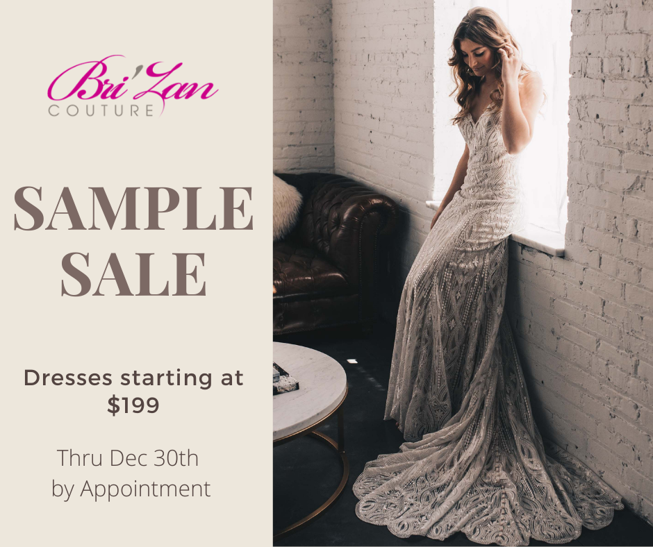 Sample Sale Gowns on Sale Thru Dec 30th, 2020. Desktop Image