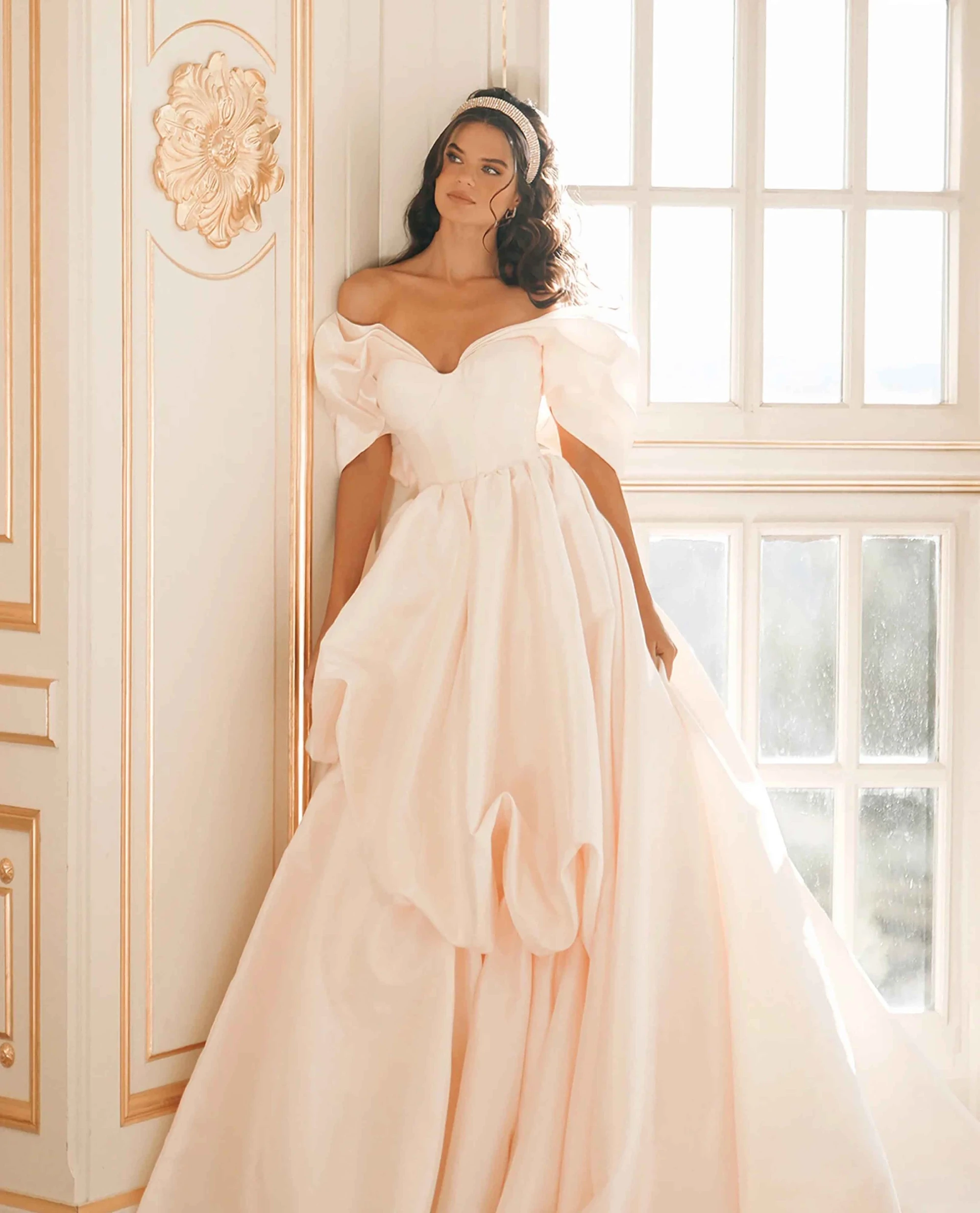 Model Wearing a bridal collection gown