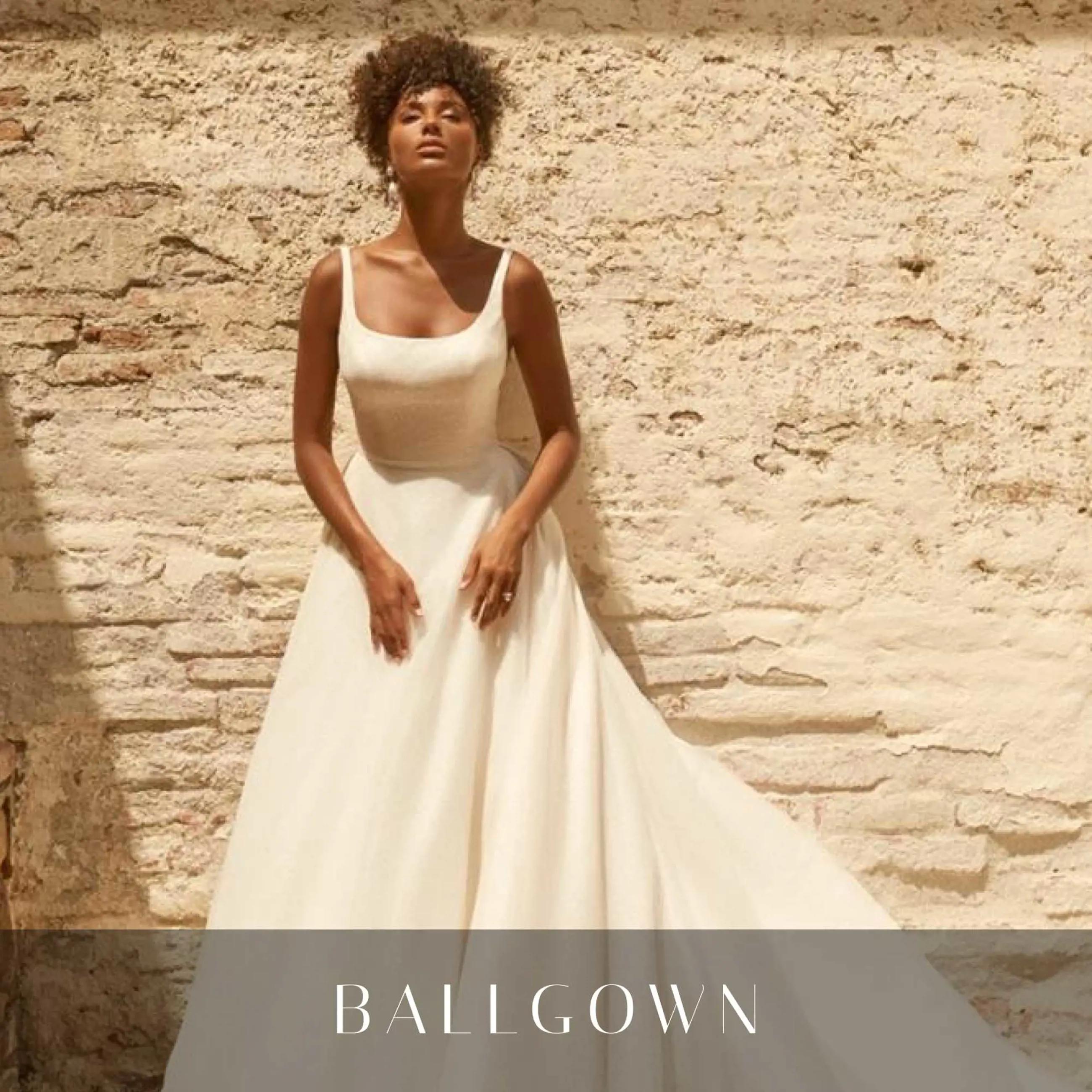 Model wearing a gown by Ballgown