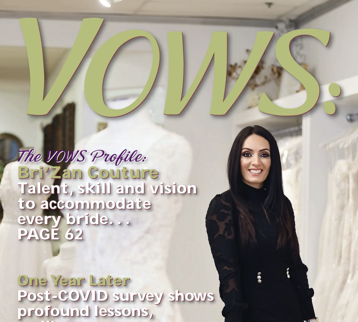 Bri'Zan Couture Highlight in Vows Magazine