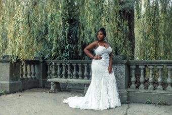 Disney Fairy Tale Weddings Style #D288  Tiana - Spaghetti Strap V-neck Sheath Wedding Dress covered in Beaded Lace and Sequins #7 thumbnail