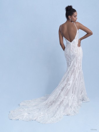 Disney Fairy Tale Weddings Style #D288  Tiana - Spaghetti Strap V-neck Sheath Wedding Dress covered in Beaded Lace and Sequins #13 thumbnail
