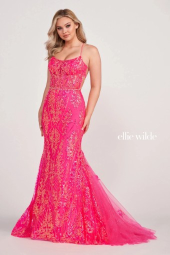 Ellie Wilde Style #EW34023 #9 Peach/Champagne thumbnail