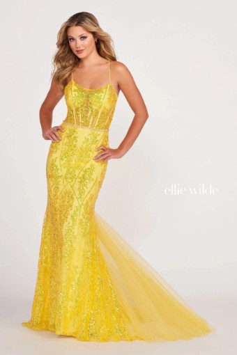 Ellie Wilde Style #EW34023 #10 Peach/Champagne thumbnail